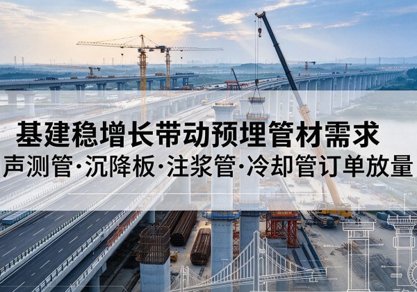 原阳基建稳增长带动预埋监测管材需求，声测管、沉降板、注浆管订单持续放量